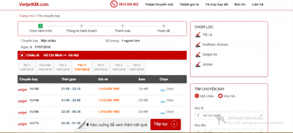 Hướng dẫn đặt vé máy bay giá rẻ Vietjet Air